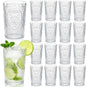 24 Pcs 16 oz Plastic Vintage Drinking Glasses Stemless Ribbed Highball Glasses by Unknown