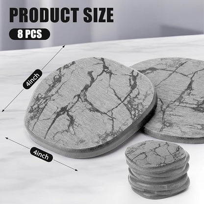 Diatomaceous Earth Coasters Set of 8，Cool Absorbent Quick-Dry Drink Coasters - Image 2
