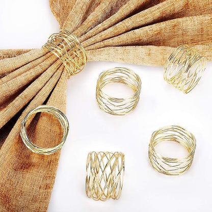 Accmor Napkin Rings, Metal Gold Round Napkin Rings Buckles - Image 6