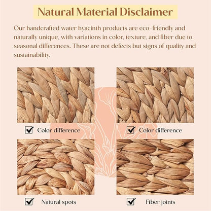 10 Pack, Round Woven Placemats, Natural Water Hyacinth Place mats, Braided - Image 9