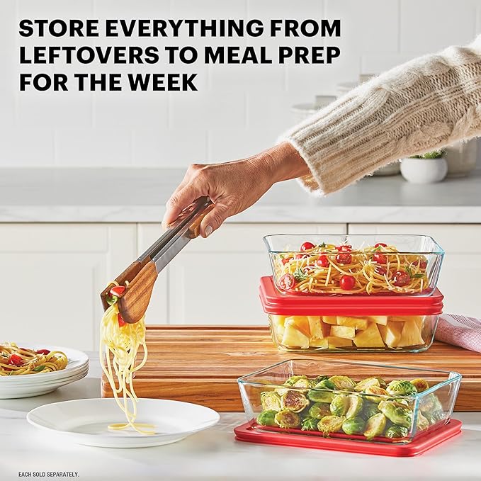 Pyrex Simply Store Glass Food Storage Container, Snug Fit Non-Toxic Plastic - Image 3