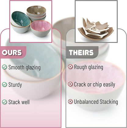 Brew To A Tea BTaT- Ceramic Cereal Bowls, 29 oz, 6 Pack, 6.3 Inches, Glazed - Image 5