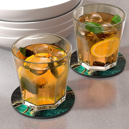 Coasters for Drinks, Kitchen Home Decor Housewarming Gift, Round 4 in - Image 2