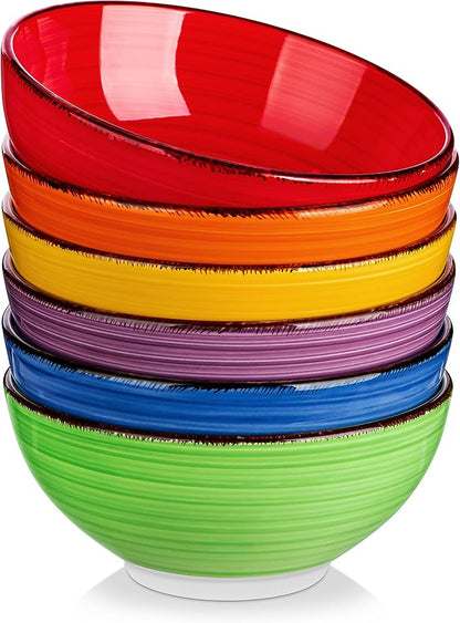 vancasso Bonita Cereal Bowls Set of 6-27 Oz Ceramic Soup Bowls, Microwave & by vancasso