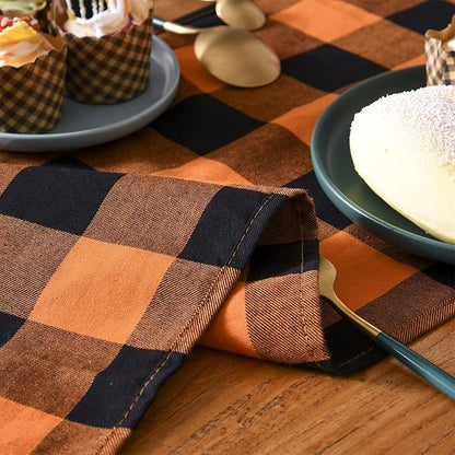 Tosewever Halloween Buffalo Check Plaid Table Runner, Cotton Polyester Blend - Image 3