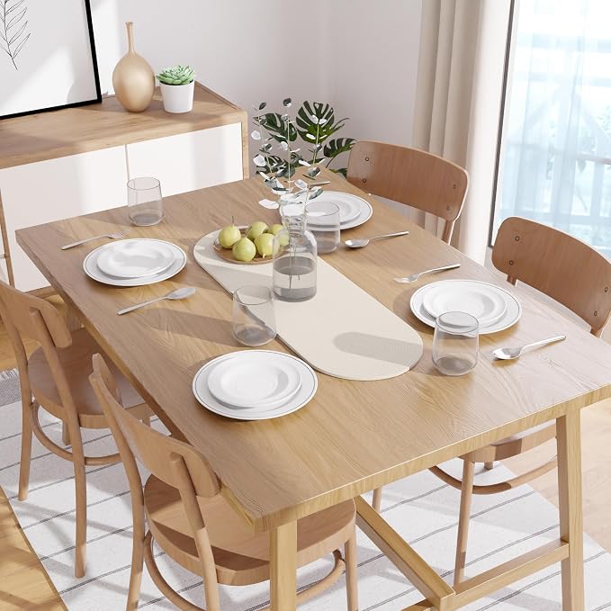 Encasa XO Dining Table Runner, Handmade Ribbed Cotton 12"x36" Off White | 100% - Image 2
