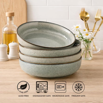 GBhome 8.75'' Large Ceramic Pasta Bowls, 38oz Stoneware Pasta Serving Bowls Set - Image 6