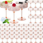 48 Pcs Ribbed Martini Glasses 10 oz Disposable Plastic Vintage Ribbed Coupe Glasses Unbreakable Dessert Parfait Glassware for Wedding Birthday Party Supplies (Champagne Powder)