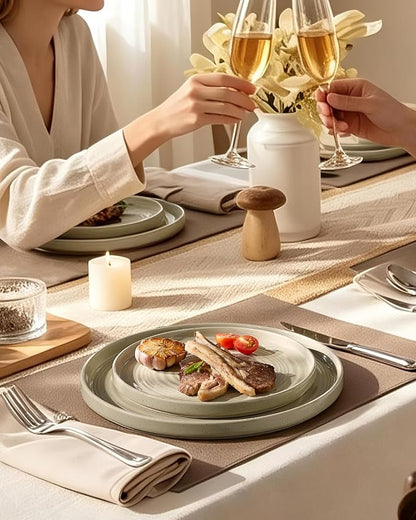 Dinnerware Set for 6, Ceramic Plates & Bowls - Image 2