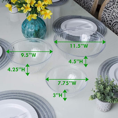 Reusable 150 Ounce Round Crystal Clear Plastic Bowls - Image 8