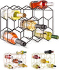 Gusto Nostro Countertop Wine Rack - 14 Bottle Freestanding Modern Black Metal Small - 3 Tier Tabletop Wine Holder Stand for Cabinet, Pantry - Wine Racks Countertop - No Assembly Required