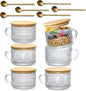 DOPUDO Vintage Glass Coffee Mugs, Overnight Oats Containers by DOPUDO