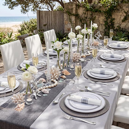 350Piece Silver Plastic Dinnerware Set - Image 8