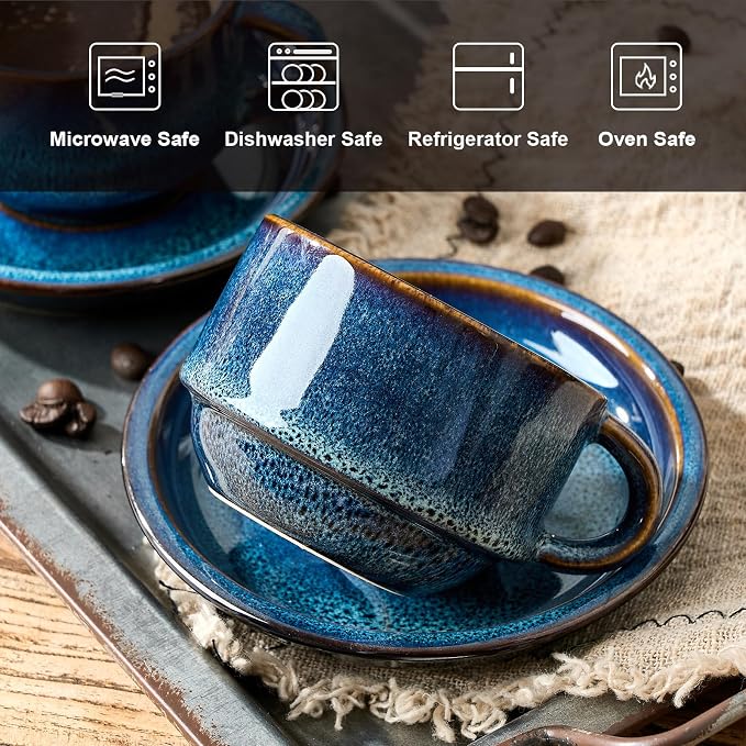 JIEMEI HOME Porcelain Stackable Cappuccino Cups - Image 5