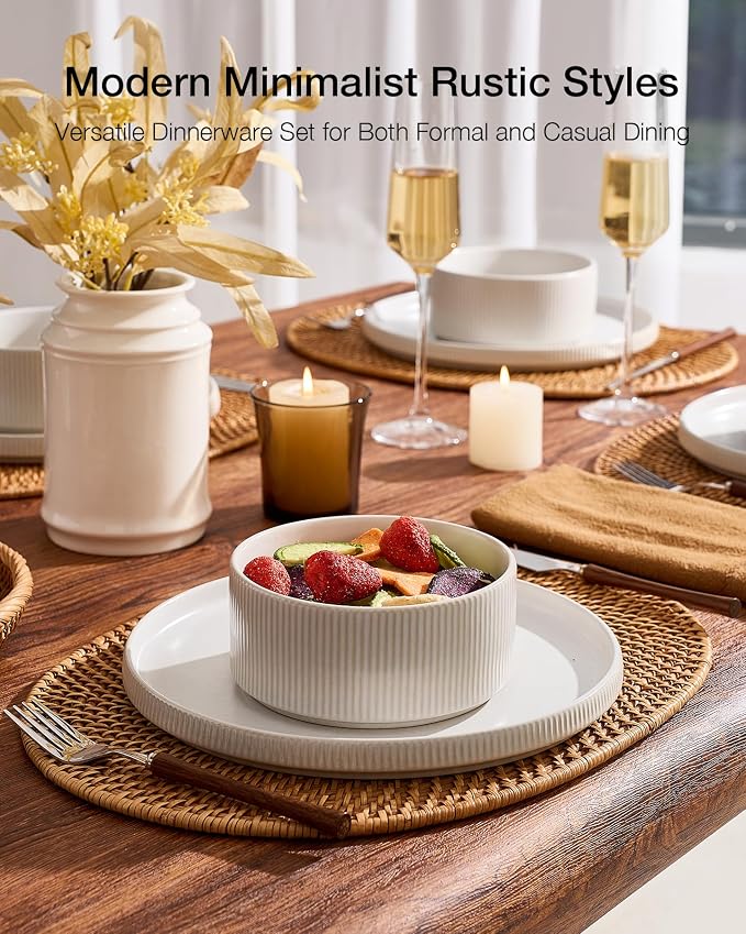Famiware Star Stoneware Dinnerware Sets, 8-Piece Dishes - Image 3