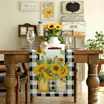 Sunflower Summer Table Runner 13x90 Inch, Kitchen Dining Table Decoration - Image 2