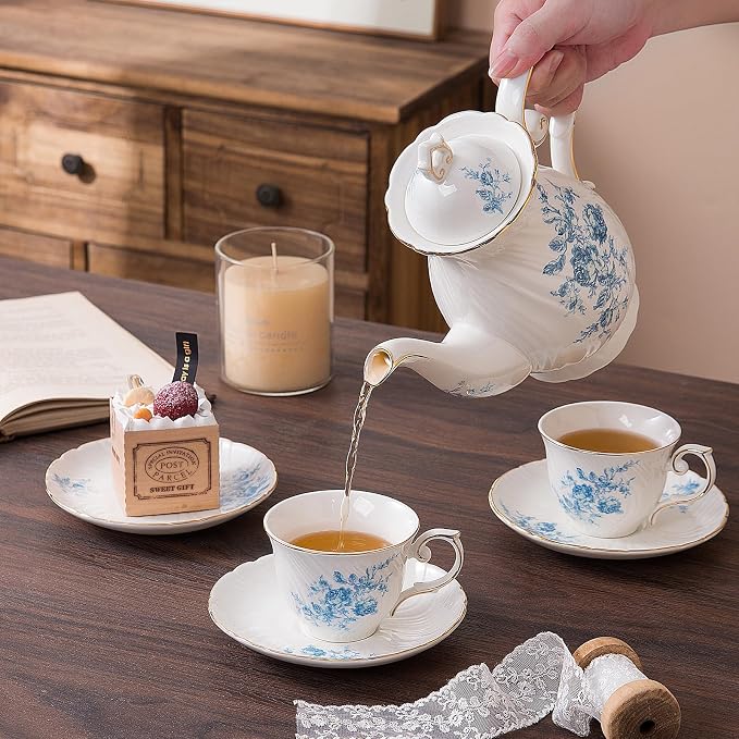 Agyiuns tea cups and saucers ceramic coffee mug 6oz - Image 8