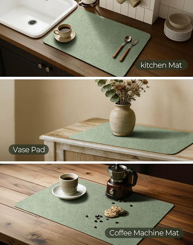 Leetaltree Reversible Faux Leather Placemats Set of 8, 12x17 Inch, Heat - Image 6