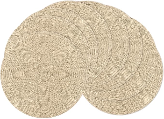 SHACOS 15 inch Round Placemats Set of 8 by SHACOS
