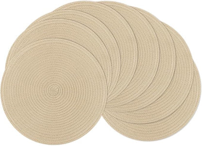 SHACOS 15 inch Round Placemats Set of 8 by SHACOS