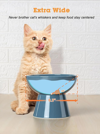 LoeJan Elevated Cat Food and Water Bowls Set, Extra Wide and Raised Ceramic - Image 8