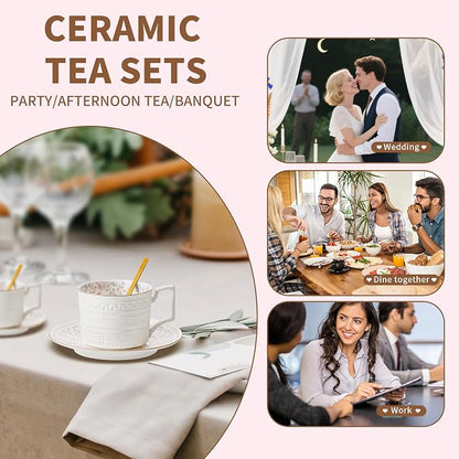Country Roses Porcelain Tea Cup and Saucer Set - Image 3