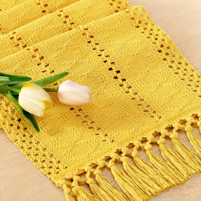 Boho Table Runner Summer Farmhouse Rustic Dining Dresser Scarf Home Decor | by Socomi