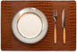 Set of 6 Faux Leather Placemats, PU Table Mats, Waterproof, Stain Resistant, Heat Resistant, Easy to Clean for Kitchen Dining Table,Conference Table