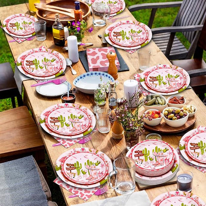 180PCS Cowgirl Paper Plates and Napkins Party Supplies Serve 60 | - Image 5