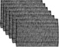 Sweet Home Collection 100% Cotton Placemats for Dining Room Rectangle Two Tone Woven Fabric 13" x 19" Soft Durable Table Mat Set, Set of 4, Black