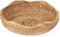Hipiwe Natural Rattan Tray 8.5" Wicker Storage Bowls Hand Woven Basket Tray for Bread Fruit Key Round Fruit Baskets for Kitchen Entryway Tabletop Decorative Baskets Bowl