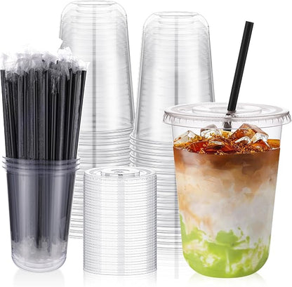 tchrules 50 Set 16oz Clear Round Bottom Plastic Cups by Tchrules