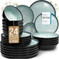 24 Piece Stoneware Dinnerware Set by PURELIVING