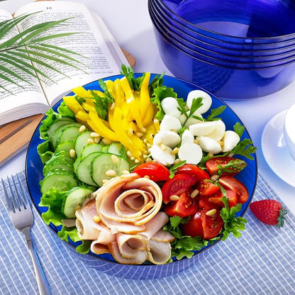 8 Pack Clear Blue Bowls for 4th of July | 128oz Heavy Duty Disposable Plastic - Image 7