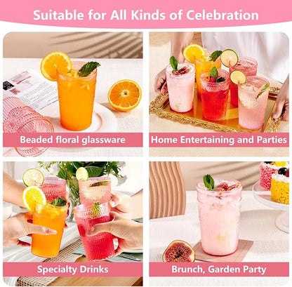 Ciaell 12 Pack Pink Plastic Water Glasses - Image 9