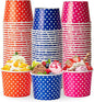 150 Pack 8 oz Ice Cream Cups, Disposable Paper Dessert Cups | three color by LITOPAK