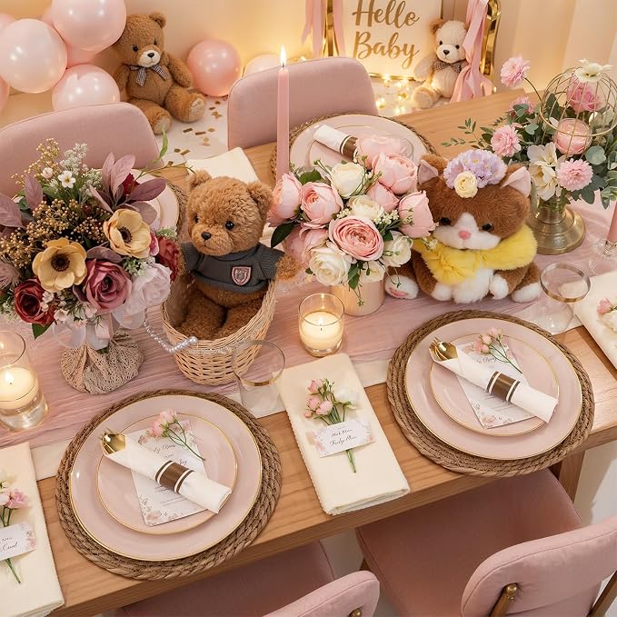 KIRE 350 PCS Pink Disposable Plates - Image 6