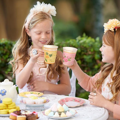 Kochorie 120 Pcs Floral Paper Tea Cups and Saucers 9 Oz Disposable Teacups Bulk - Image 6