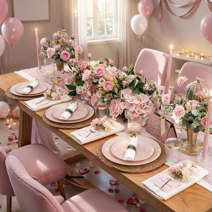 KIRE 350 PCS Pink Disposable Plates - Image 5