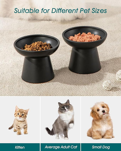 vancasso Elevated Cat Food Bowls 2-Pack, 6.2" Wide Shallow Cat Feeding Bowl - Image 6
