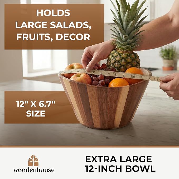Extra Large Wooden Salad Bowl - Image 4
