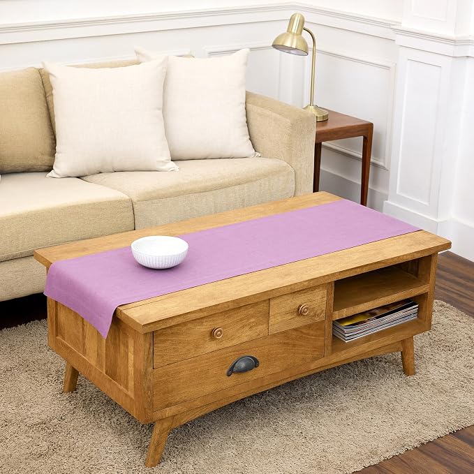 Solino Home 100% Pure Linen Table Runner Mulberry Woven, Fete 14 x 60 in | - Image 2