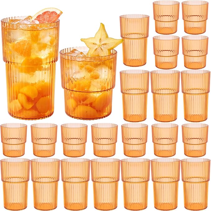 24 Pack Plastic Wine Glasses, 16 Oz Highball Glasses & 12 Oz Cocktail Glasses by Unknown