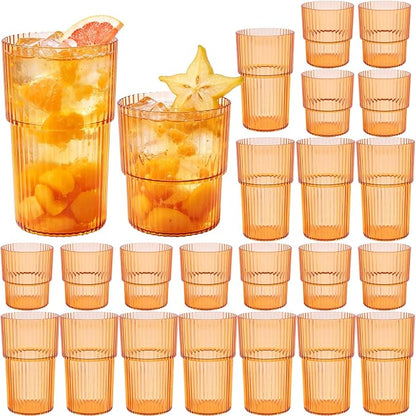 24 Pack Plastic Wine Glasses, 16 Oz Highball Glasses & 12 Oz Cocktail Glasses by Unknown
