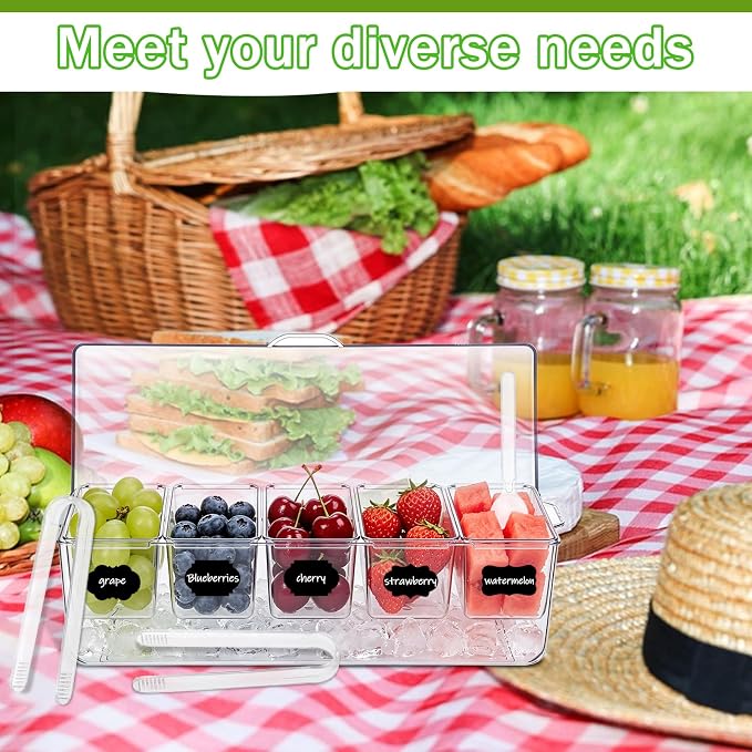 Ice Chilled Condiment Server Caddy, Toppings Bar Container - Image 6
