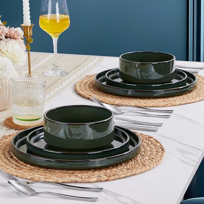 LIANYU Dinnerware Dishes Sets for 8, 24 Piece Plates and Bowls Dishware | - Image 5