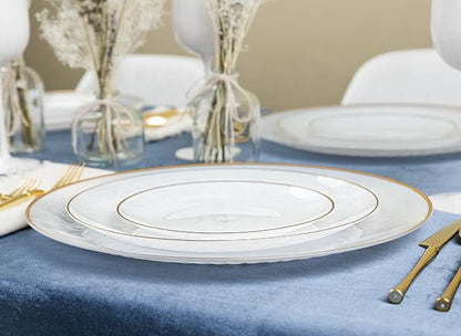 PLASTICPRO 64 Piece Combo Plate Set includes 32-7'' inch Plates & 32-10'' inch - Image 6
