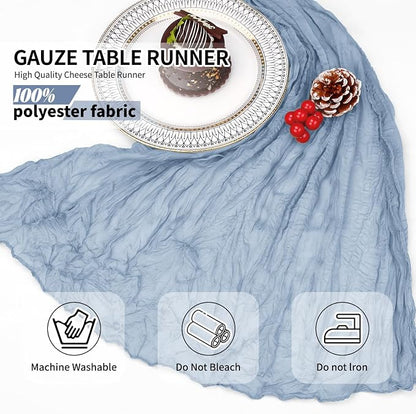 12 Pack Dusty Blue Cheesecloth Table Runner 10Ft, Gauze Table Runners 21.5 x - Image 4