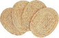Natural Water Hyacinth Placemats Set of 4, Straw Braided Rattan Placemats, Oval Woven Placemats, 12x16 Inches Plate Chargers Set, Non-Slip Heat Resistant Woven Chargers for Table
