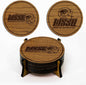 LazerEdge Winston Salem State Rams Wooden Coaster Set - Cherry Wood - Officially Licensed Product - 4-Pack